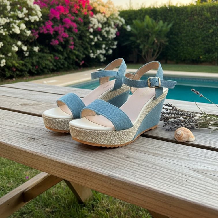 Azure Breeze Espadrille Wedges