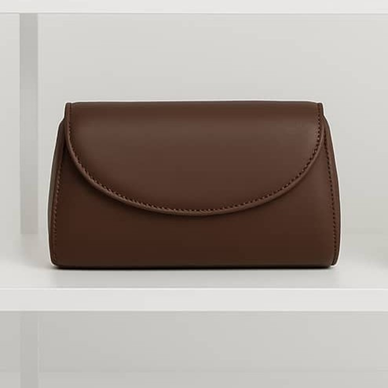 Minimalist Curve - Chocolate Brown Clutch