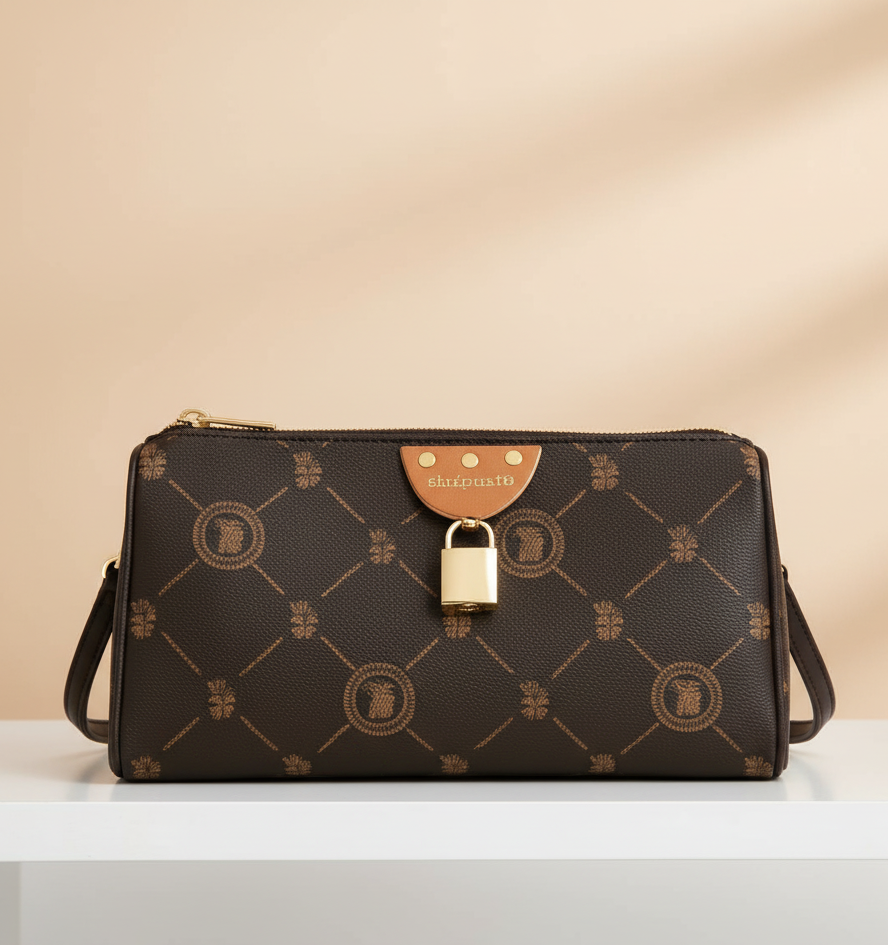 Heritage Monogram - Pouch with Padlock Detail