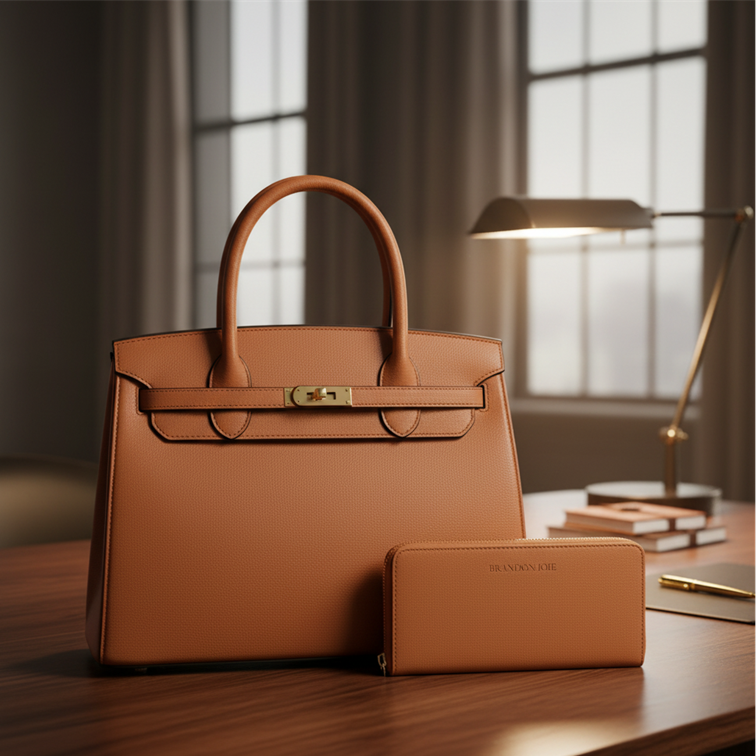 Executive Elegance - Structured Tote & Wallet Set