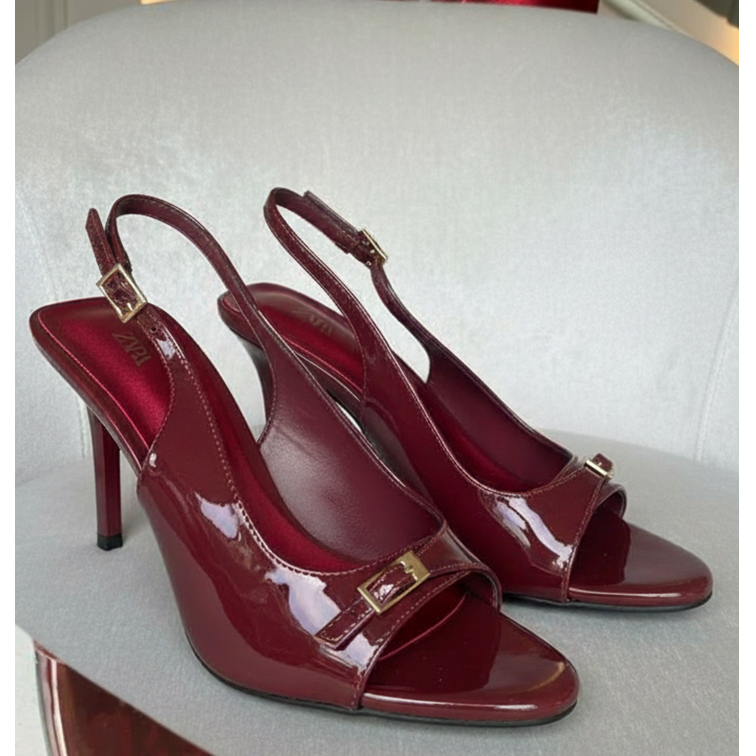 ZARA PATENT LEATHER SLINGBACKS